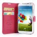 Кожаный чехол книжка Flower Show для Samsung Galaxy S 5 (розовый)